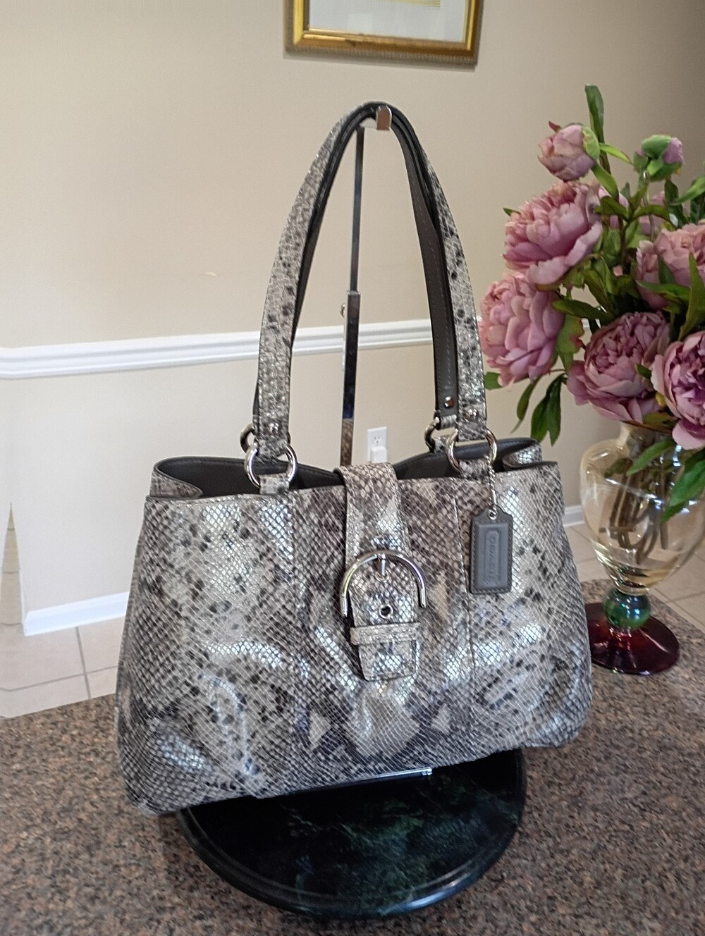 NWT Coach Soho Python Embossed Carryall - Picture 6 of 16
